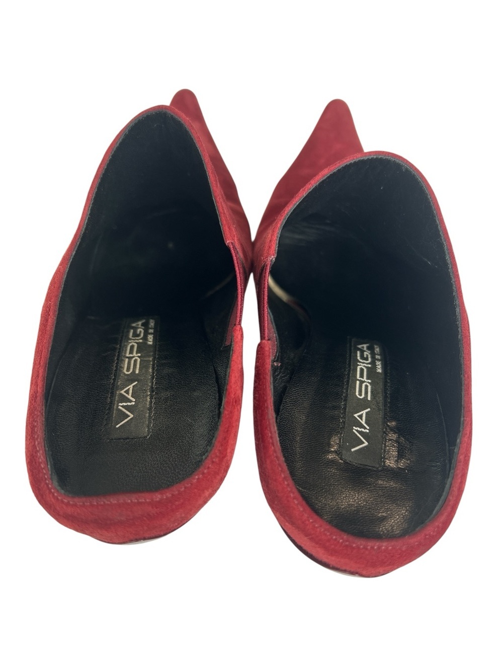 Via Spiga Burgundy Suede Pointed-Toe Mules - Picture 7 of 9